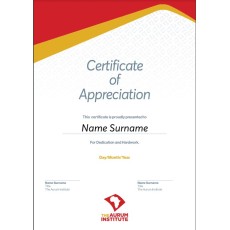 Certificate of Appreciation 